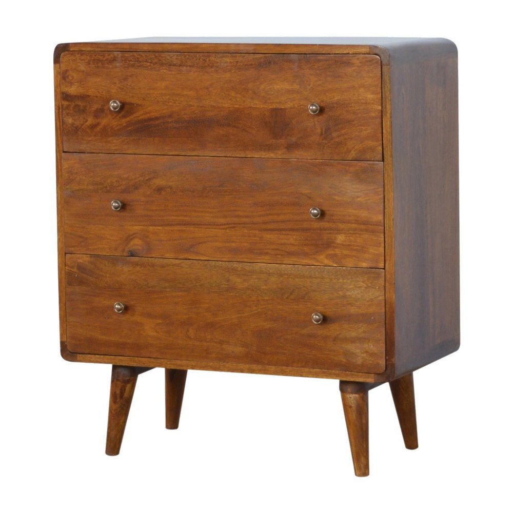 28" Brown Solid Wood Three Drawer Sideboard HomeRoots