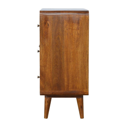 28" Brown Solid Wood Three Drawer Sideboard HomeRoots
