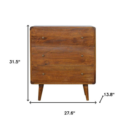 28" Brown Solid Wood Three Drawer Sideboard HomeRoots