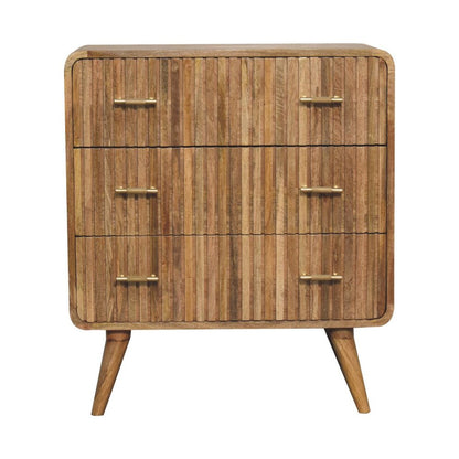 28" Brown Solid Wood Three Drawer Sideboard HomeRoots