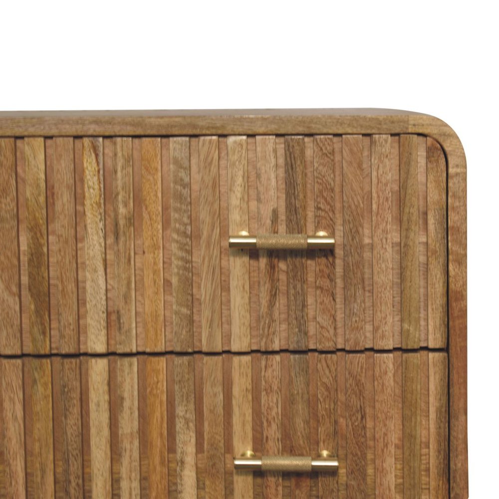 28" Brown Solid Wood Three Drawer Sideboard HomeRoots