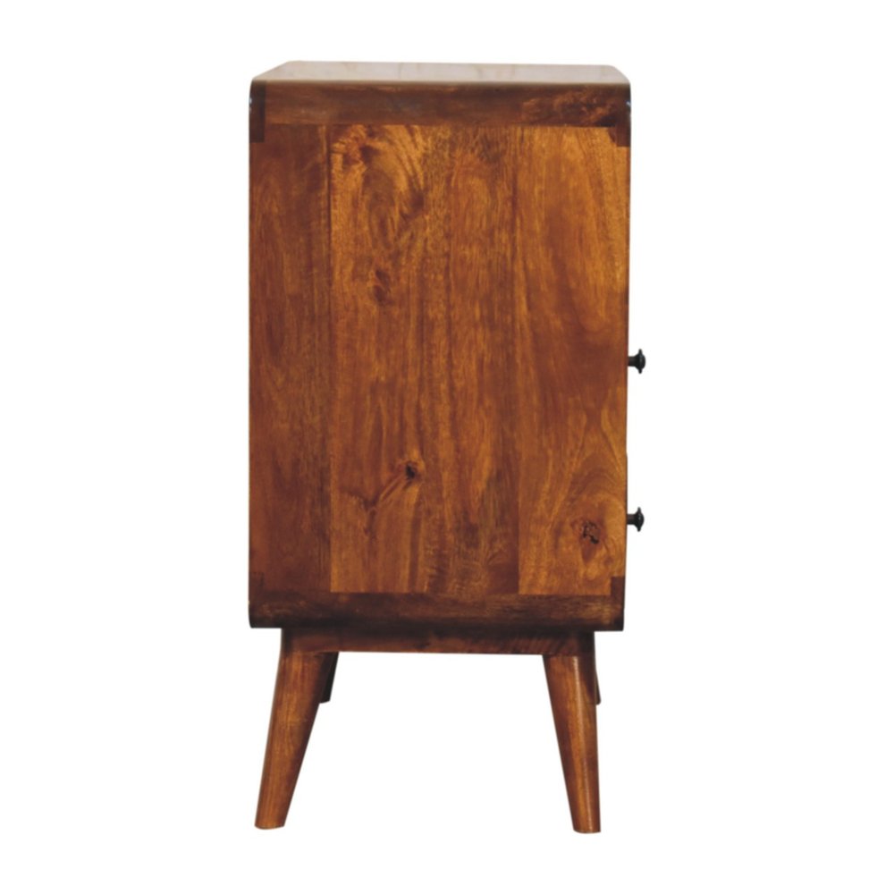 28" Brown Solid Wood Two Drawer Sideboard HomeRoots
