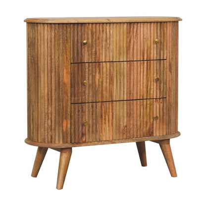 32" Brown Solid Wood Three Drawer Sideboard HomeRoots