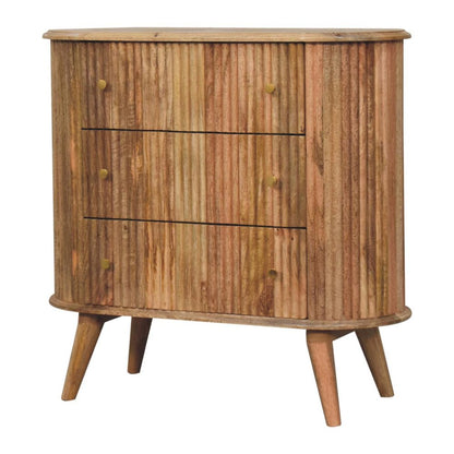 32" Brown Solid Wood Three Drawer Sideboard HomeRoots