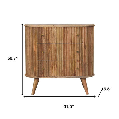 32" Brown Solid Wood Three Drawer Sideboard HomeRoots