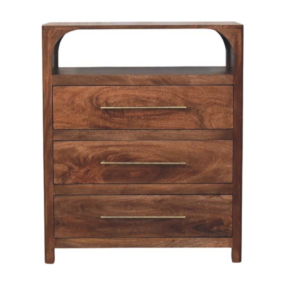 30" Brown Solid Wood Two Drawer Sideboard HomeRoots