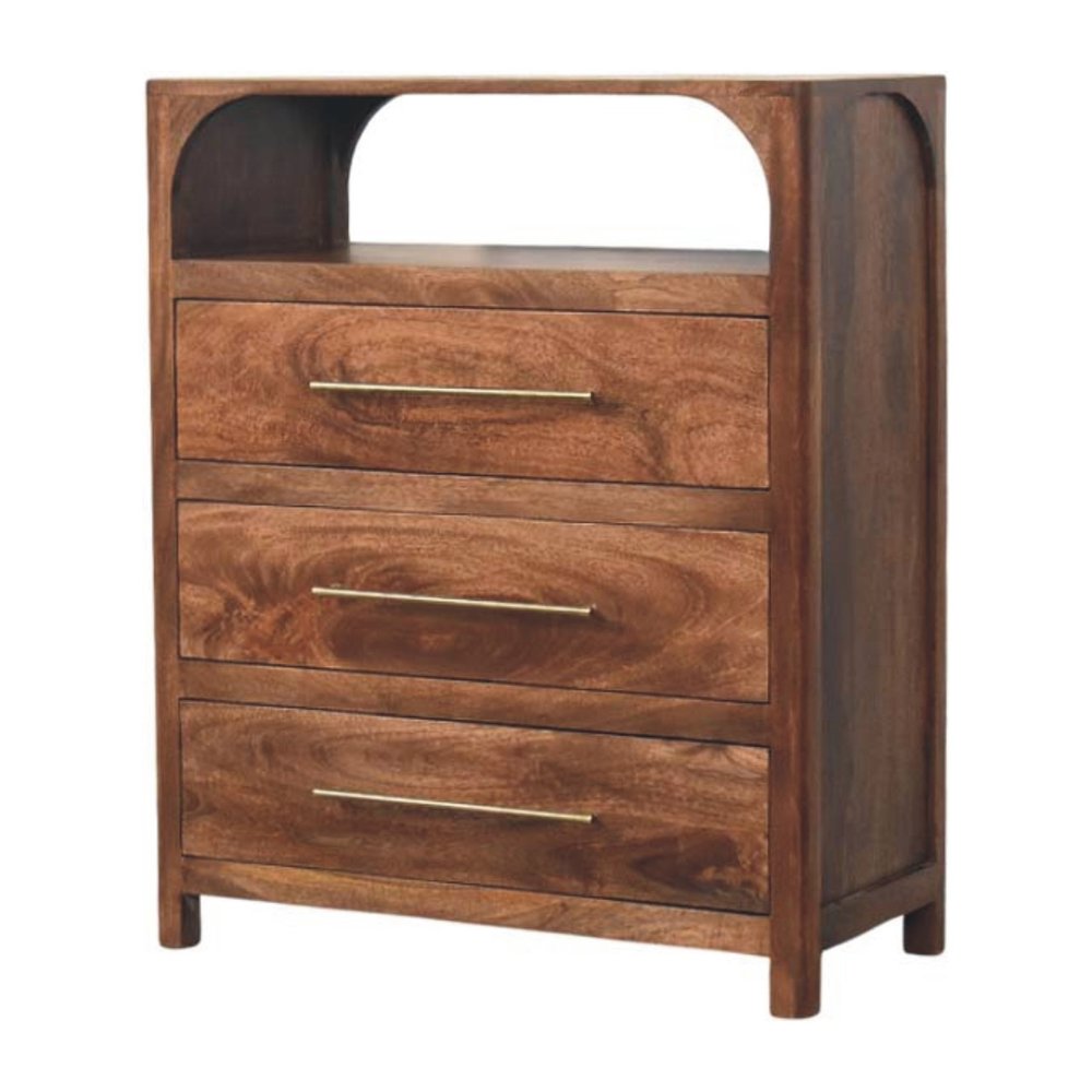 30" Brown Solid Wood Two Drawer Sideboard HomeRoots