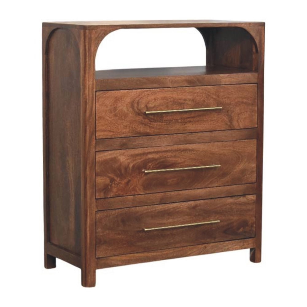 30" Brown Solid Wood Two Drawer Sideboard HomeRoots