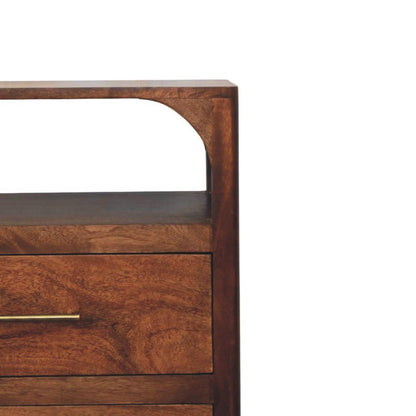 30" Brown Solid Wood Two Drawer Sideboard HomeRoots