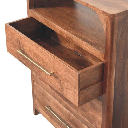 30" Brown Solid Wood Two Drawer Sideboard HomeRoots