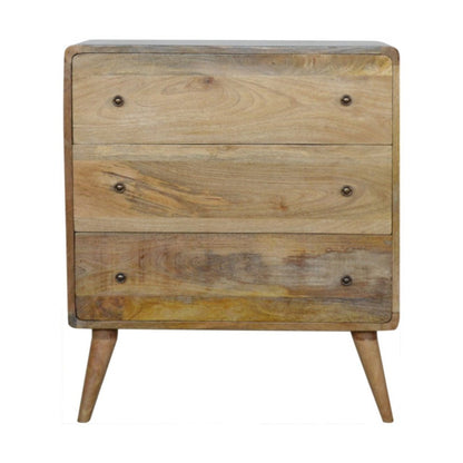 28" Brown Solid Wood Three Drawer Sideboard HomeRoots
