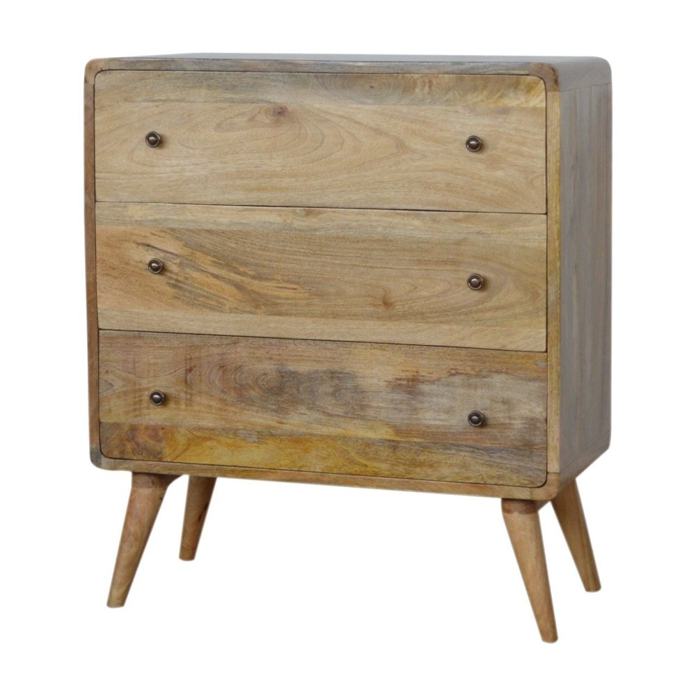 28" Brown Solid Wood Three Drawer Sideboard HomeRoots