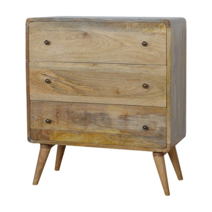 28" Brown Solid Wood Three Drawer Sideboard HomeRoots
