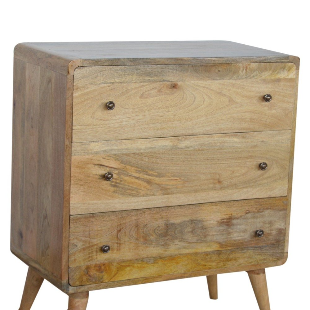 28" Brown Solid Wood Three Drawer Sideboard HomeRoots