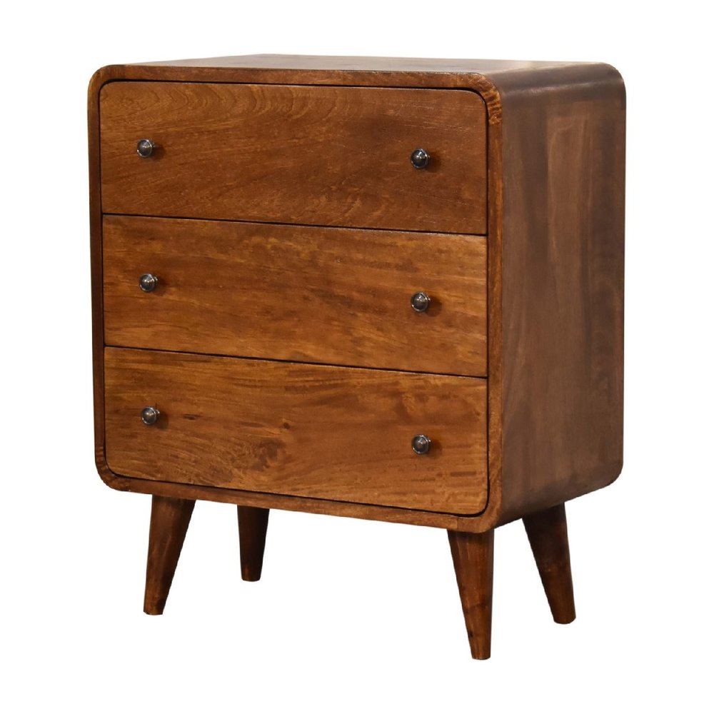 22" Brown Solid Wood Three Drawer Sideboard HomeRoots