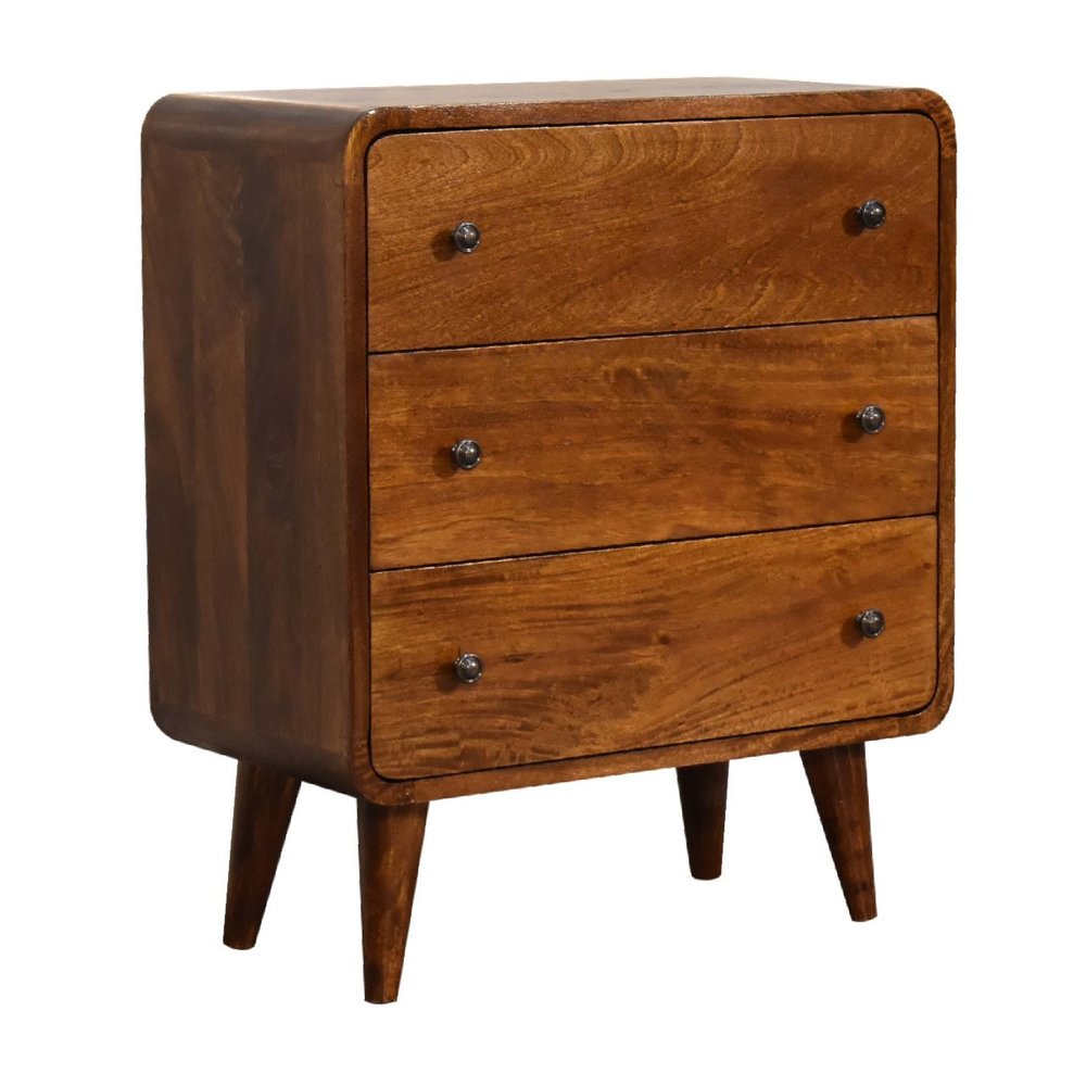 22" Brown Solid Wood Three Drawer Sideboard HomeRoots