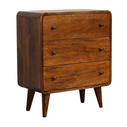 22" Brown Solid Wood Three Drawer Sideboard HomeRoots