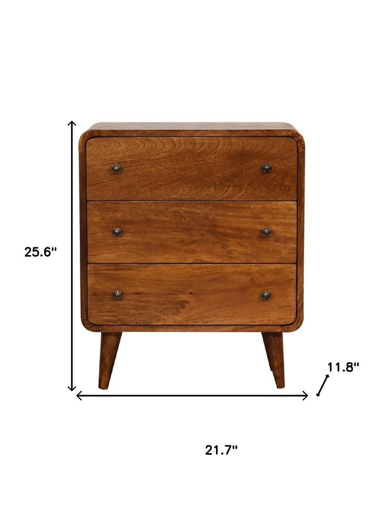 22" Brown Solid Wood Three Drawer Sideboard HomeRoots