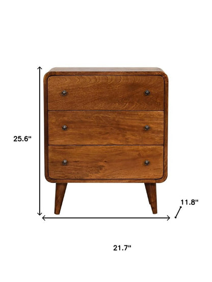 22" Brown Solid Wood Three Drawer Sideboard HomeRoots