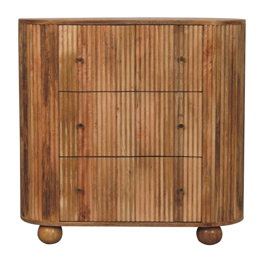 35" Brown Solid Wood Three Drawer Sideboard HomeRoots