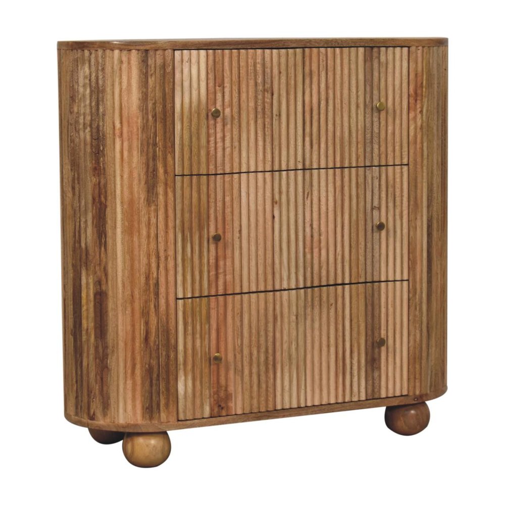 35" Brown Solid Wood Three Drawer Sideboard HomeRoots
