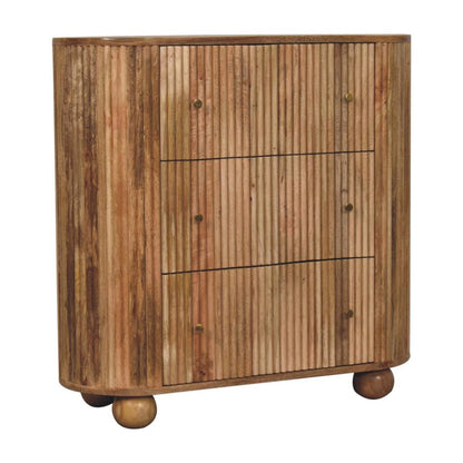 35" Brown Solid Wood Three Drawer Sideboard HomeRoots