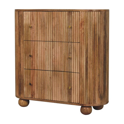 35" Brown Solid Wood Three Drawer Sideboard HomeRoots