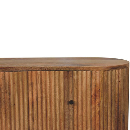 35" Brown Solid Wood Three Drawer Sideboard HomeRoots