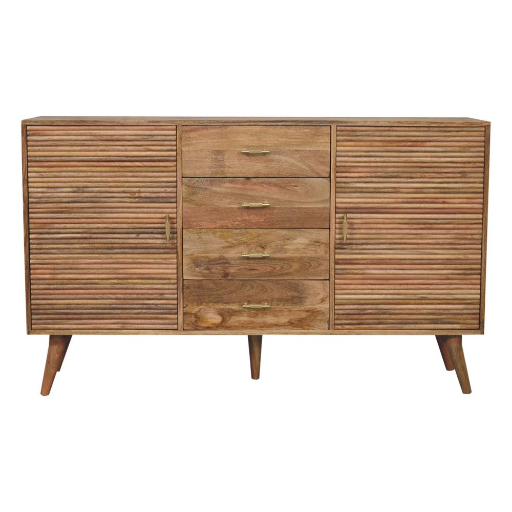 59" Brown Solid Wood Six Drawer Sideboard HomeRoots
