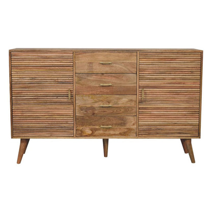 59" Brown Solid Wood Six Drawer Sideboard HomeRoots