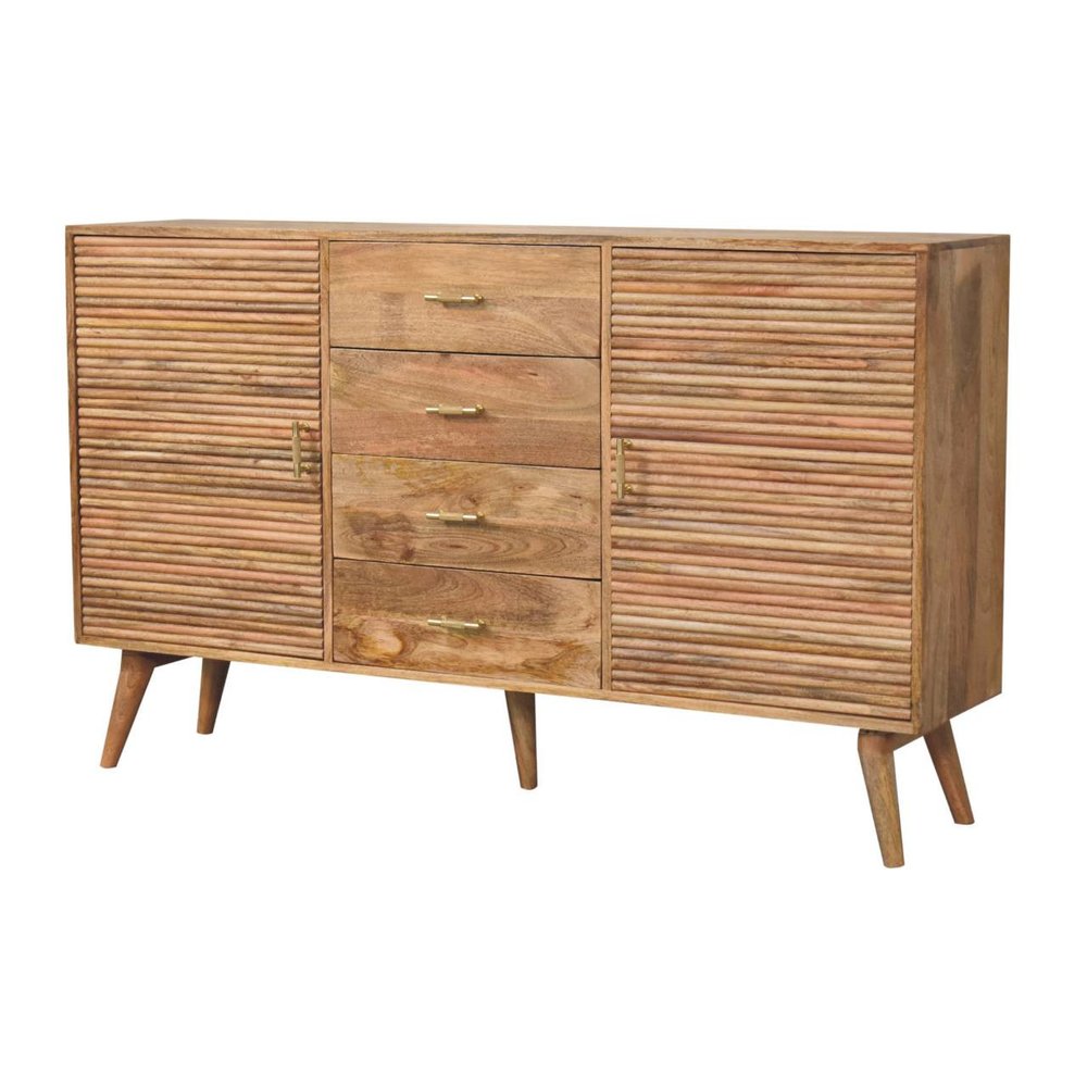 59" Brown Solid Wood Six Drawer Sideboard HomeRoots