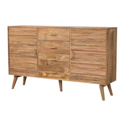 59" Brown Solid Wood Six Drawer Sideboard HomeRoots