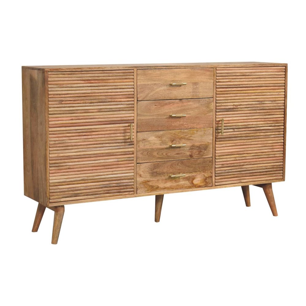 59" Brown Solid Wood Six Drawer Sideboard HomeRoots