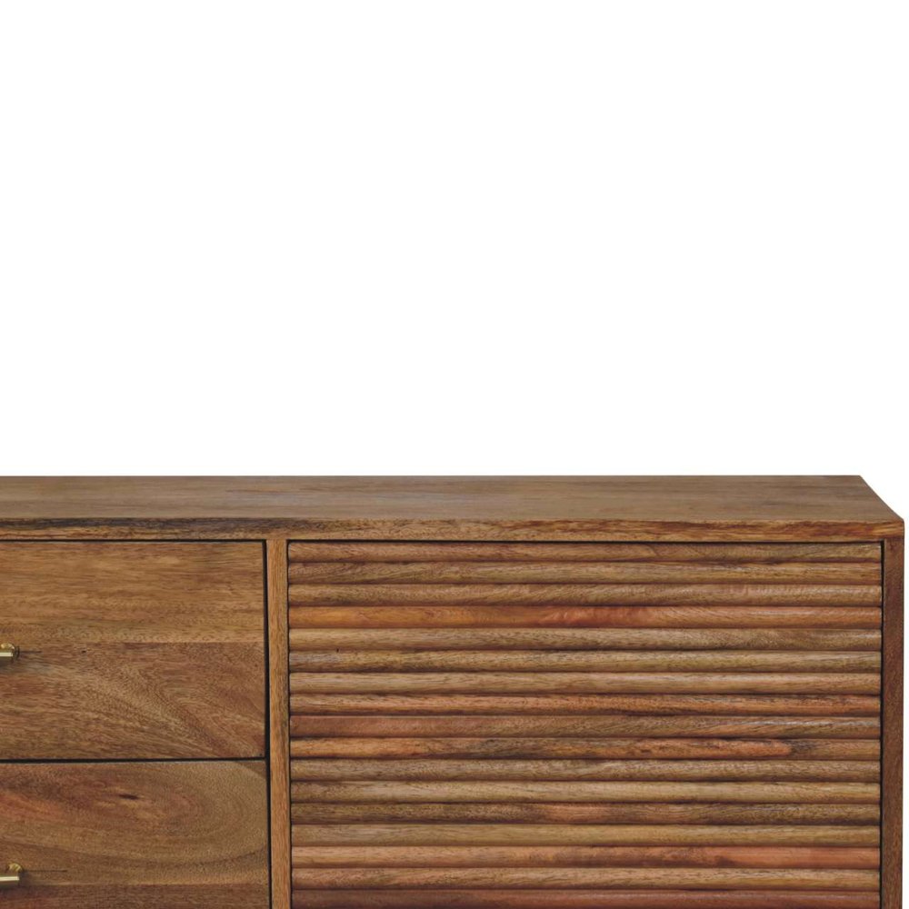 59" Brown Solid Wood Six Drawer Sideboard HomeRoots
