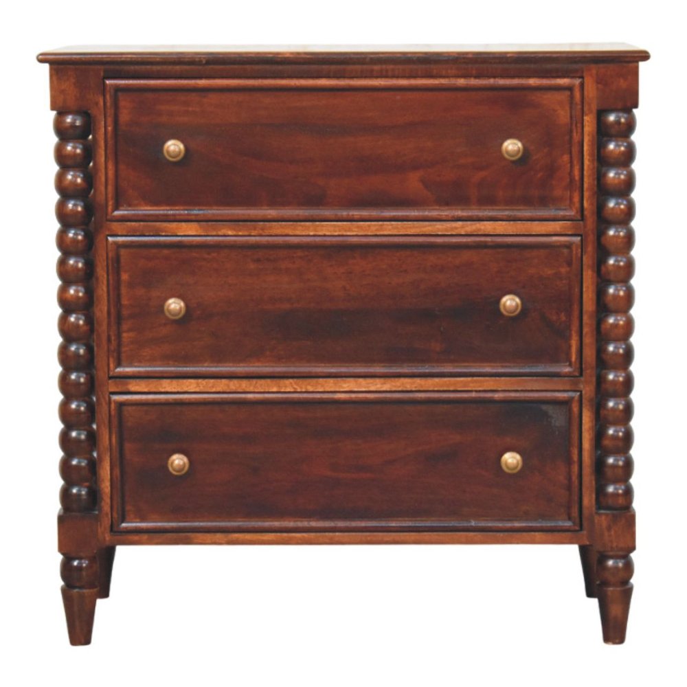 32" Brown Solid Wood Three Drawer Sideboard HomeRoots