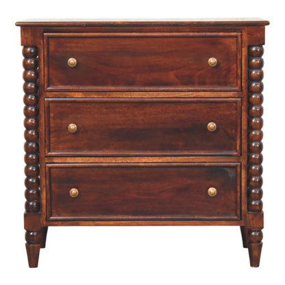 32" Brown Solid Wood Three Drawer Sideboard HomeRoots