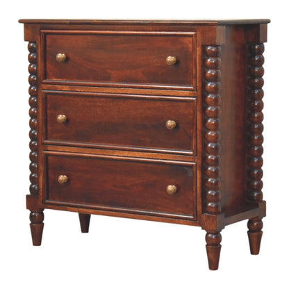 32" Brown Solid Wood Three Drawer Sideboard HomeRoots