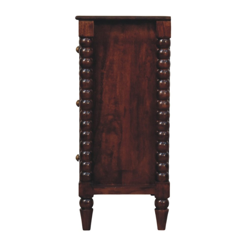 32" Brown Solid Wood Three Drawer Sideboard HomeRoots