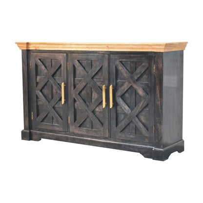 59" Brown Solid Wood Two Drawer Sideboard HomeRoots