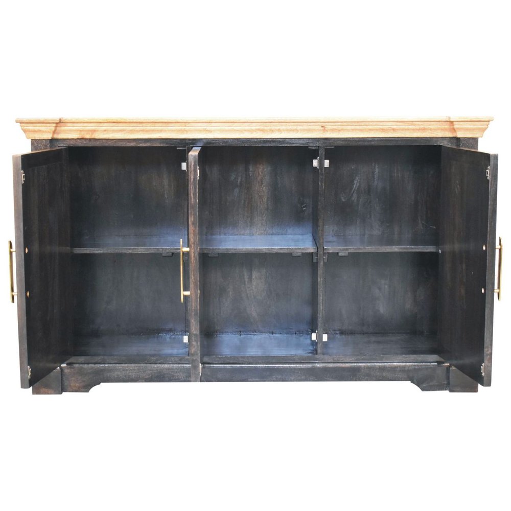 59" Brown Solid Wood Two Drawer Sideboard HomeRoots