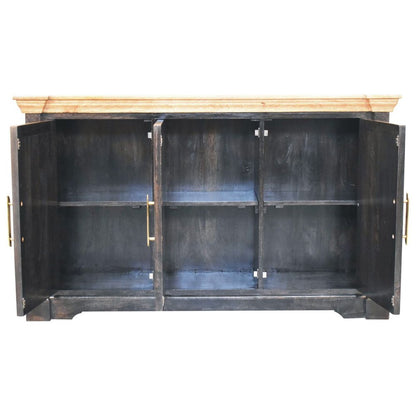 59" Brown Solid Wood Two Drawer Sideboard HomeRoots