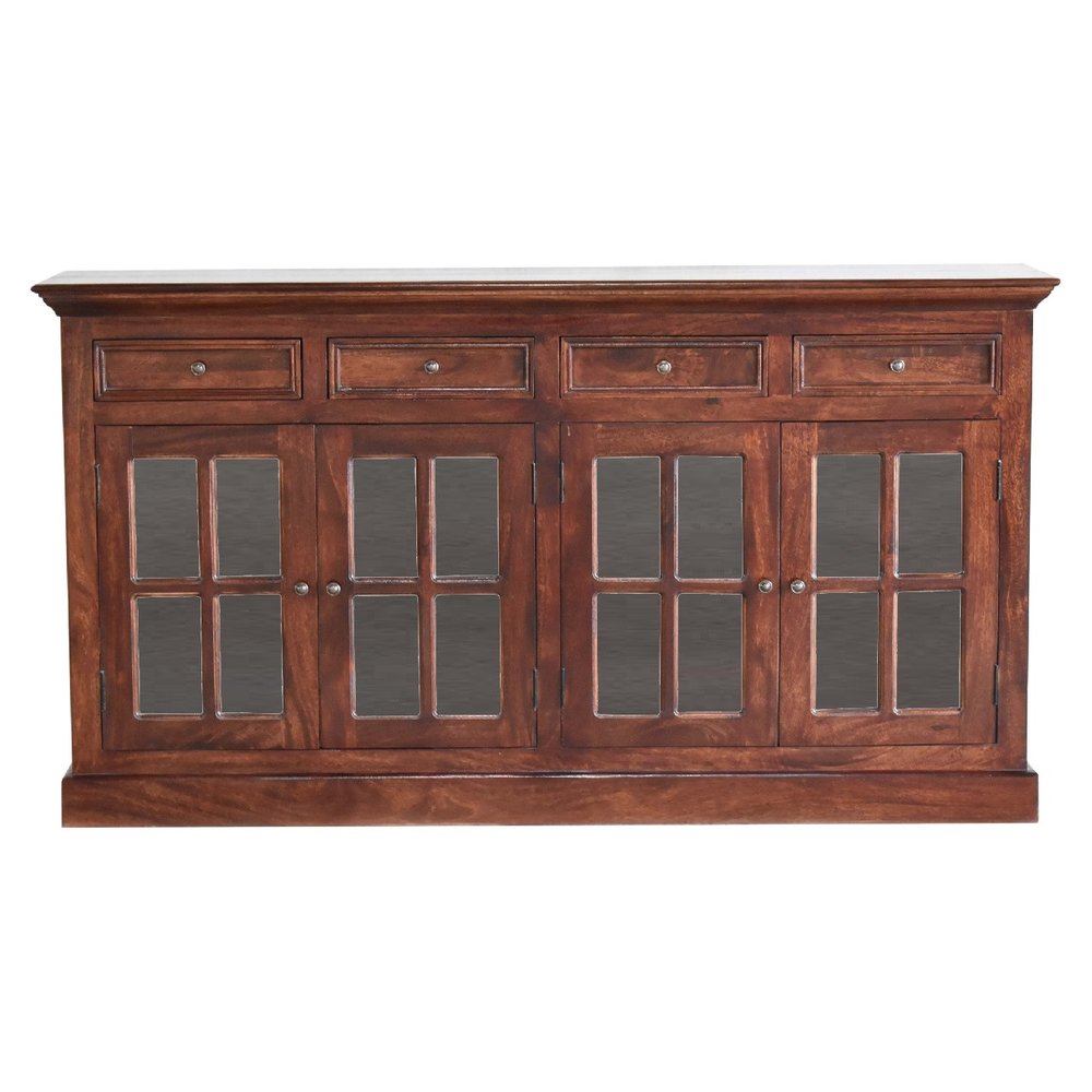 65" Brown Solid Wood Six Drawer Sideboard HomeRoots