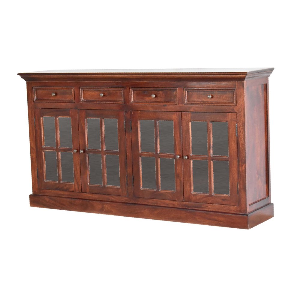 65" Brown Solid Wood Six Drawer Sideboard HomeRoots