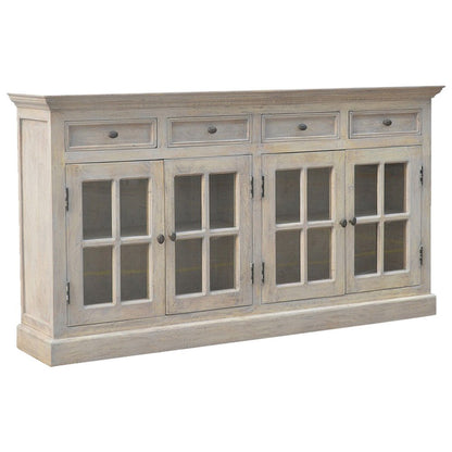 65" Brown Solid Wood Four Drawer Sideboard HomeRoots