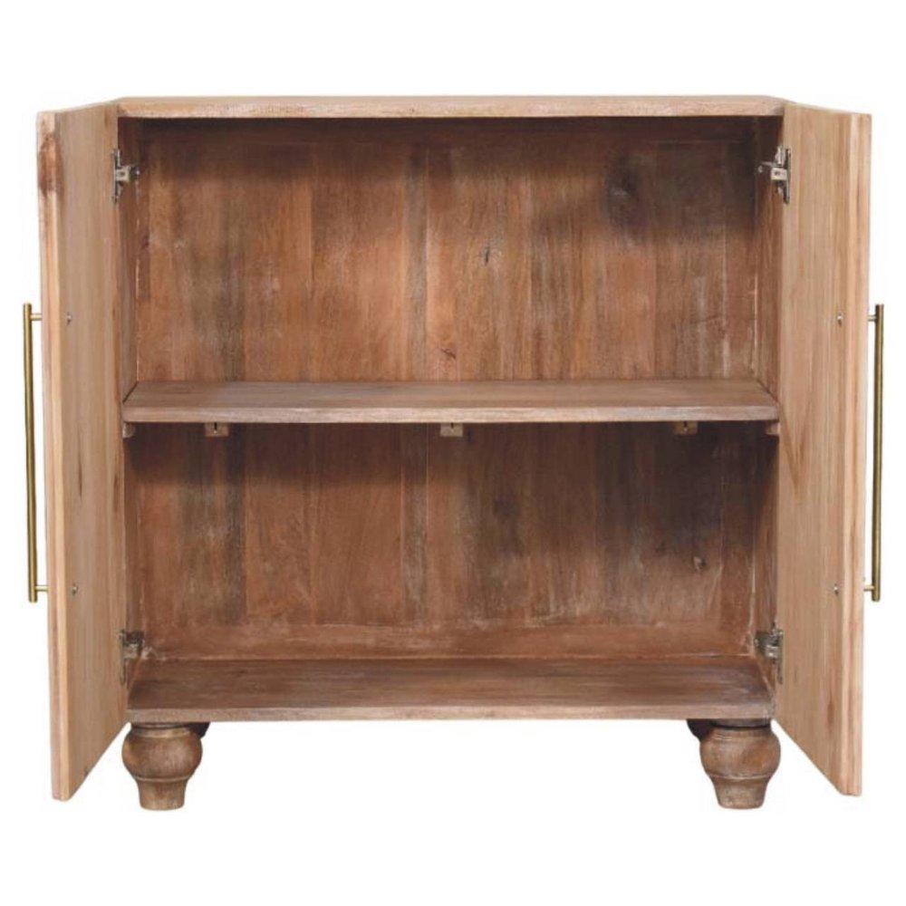 32" Brown Solid Wood Two Drawer Sideboard HomeRoots