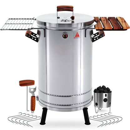 29" X 18" Silver Stainless Steel Portable Smoker Barrel HomeRoots