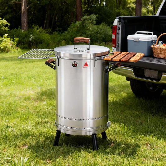29" X 18" Silver Stainless Steel Portable Smoker Barrel HomeRoots