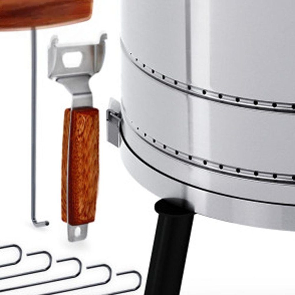 29" X 18" Silver Stainless Steel Portable Smoker Barrel — view 4