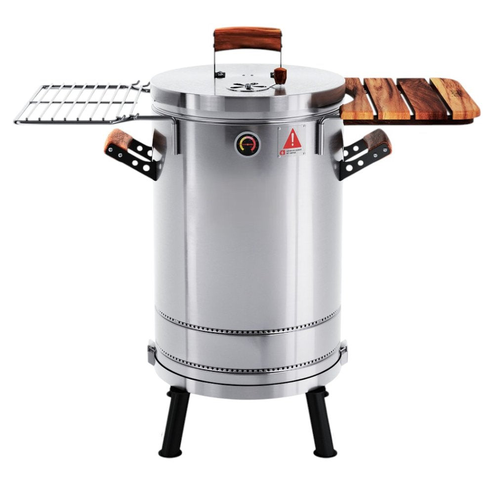 23" X 14" Silver Stainless Steel Portable Smoker Barrel HomeRoots