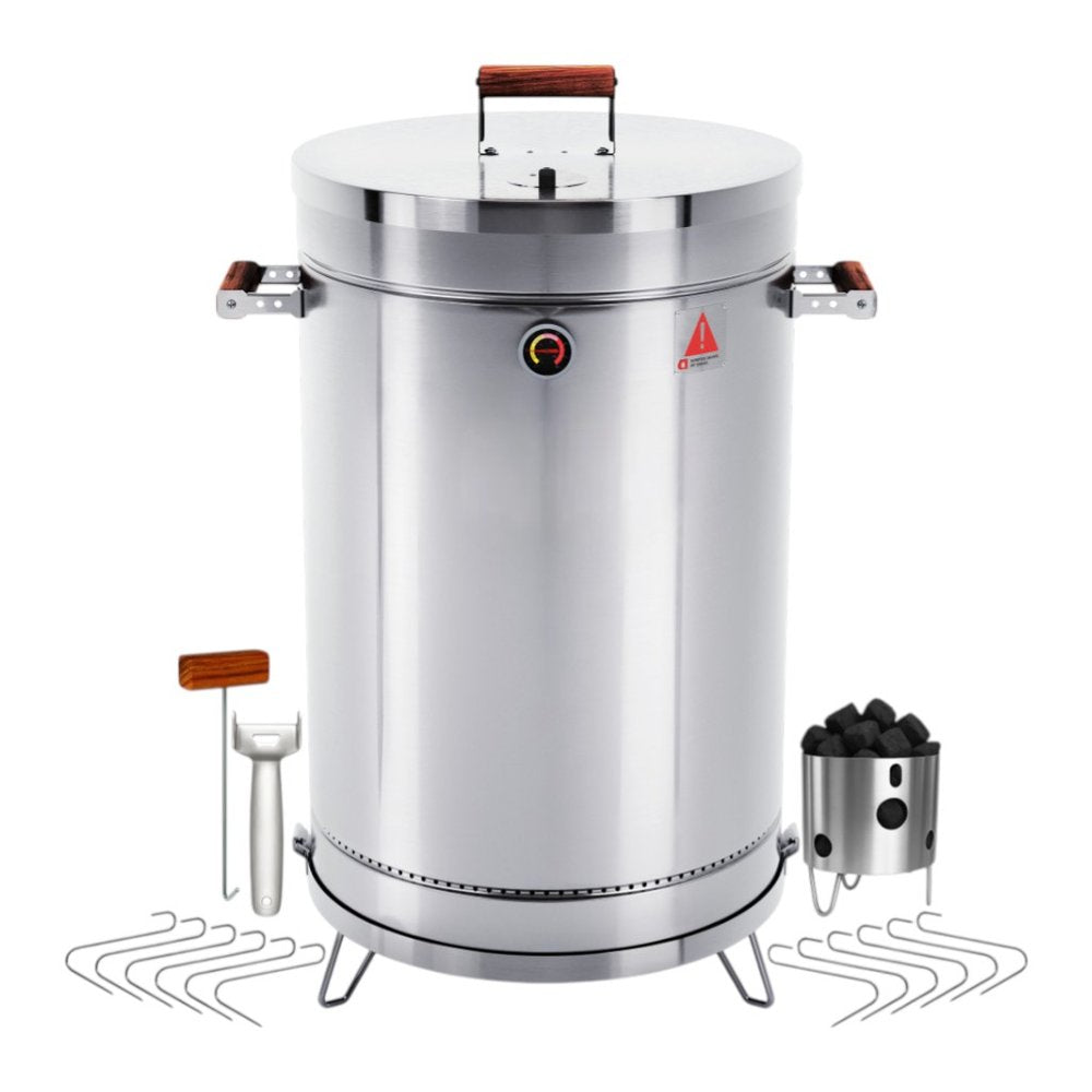 31" X 18" Silver Stainless Steel Portable Smoker Barrel — view 3